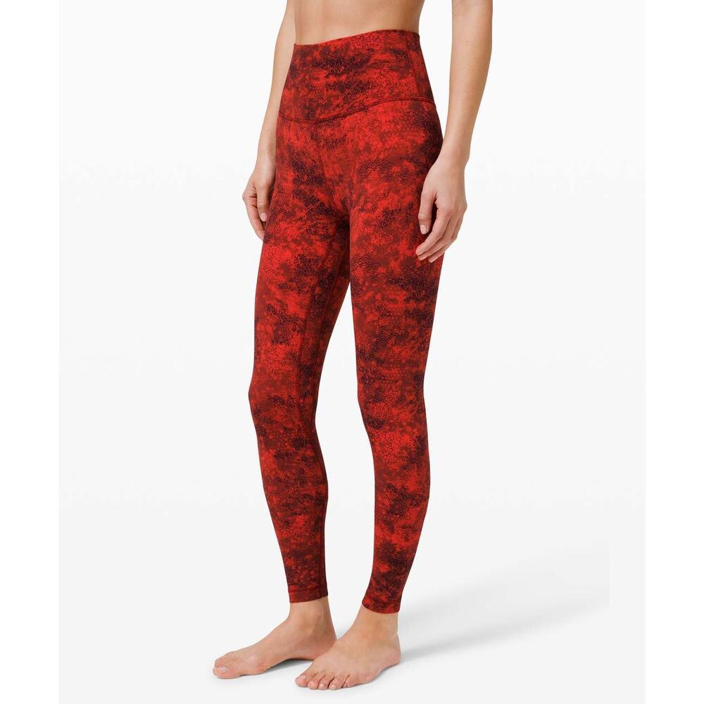 Lululemon Align Pant 28" *Lunar New Year Intricate Oasis Love Red Gold Logo Sz 6